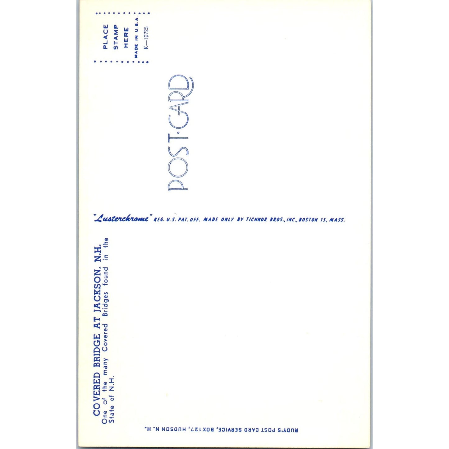 Covered Bridge at Jackson NH Vintage Covered Bridge Postcard PC11