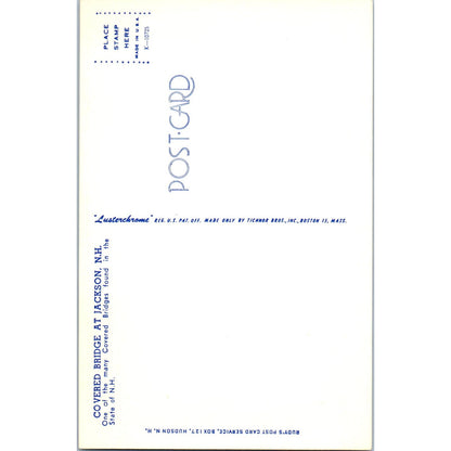 Covered Bridge at Jackson NH Vintage Covered Bridge Postcard PC11