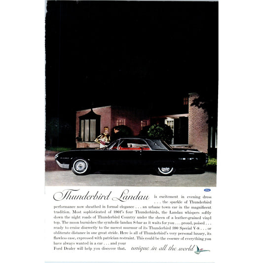 1962 Ford Thunderbird 300 Landau Automobile Car - Vintage Magazine Ad D20