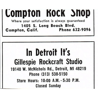 4D's Quality Gems Los Angeles California 1972 Ad AF8-M2