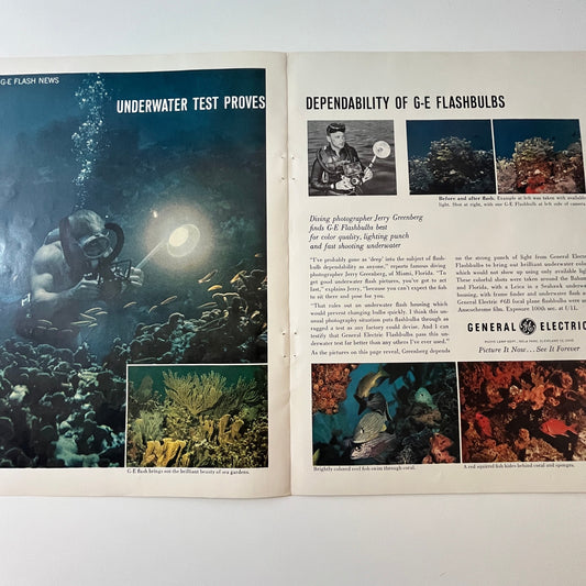 GE Camera Flashbulbs Underwater Test 2 Page 1960 Magazine Ad AG6-5