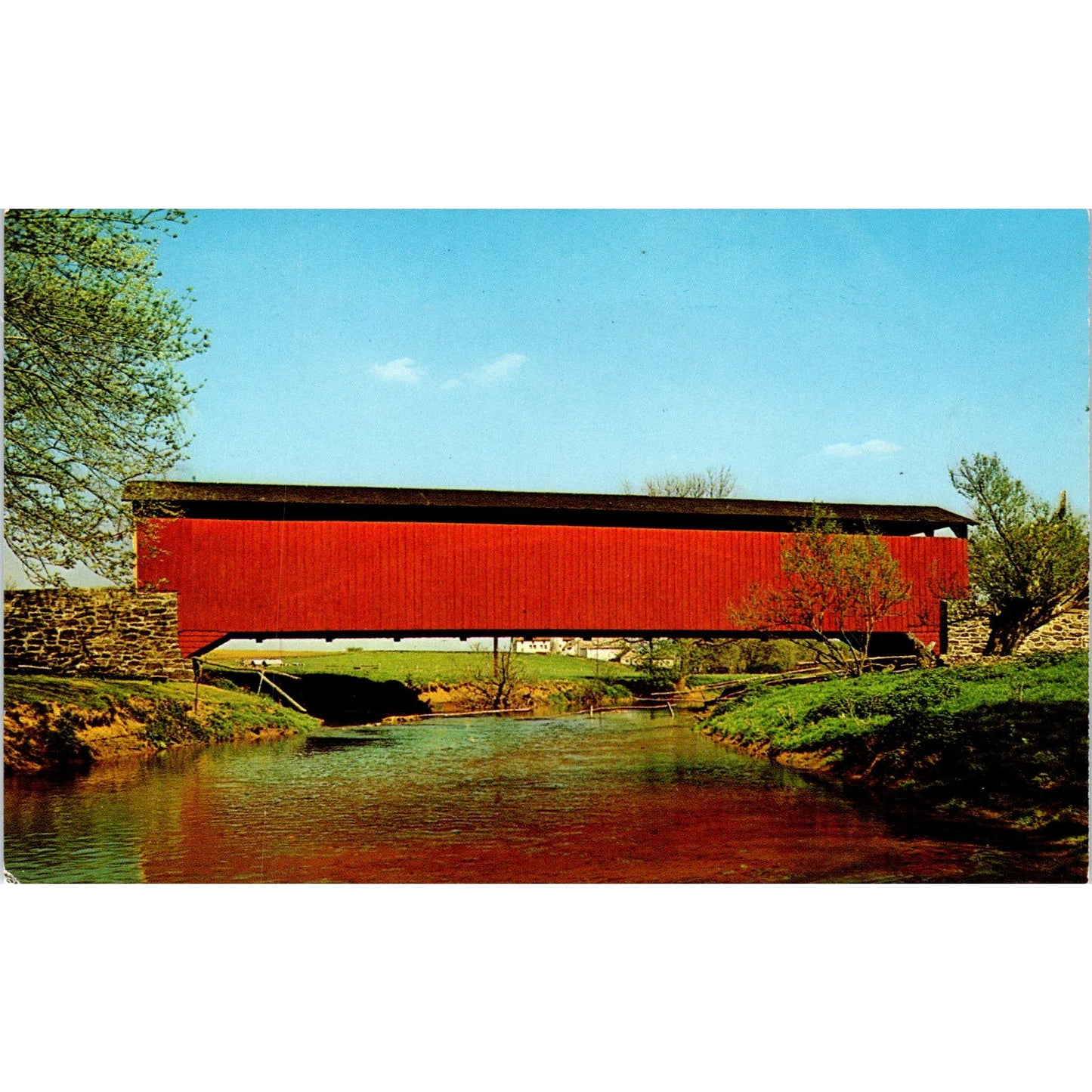 Pennsylvania Dutch Country Old Covered Bridge Vintage Bridge Postcard PD1