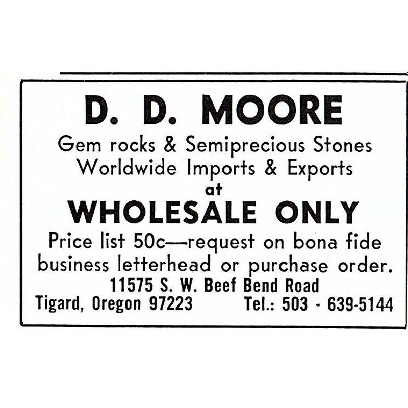 Melbourn Gem Co Amethysts Ft. Worth Texas 1972 Ad AF8-M3