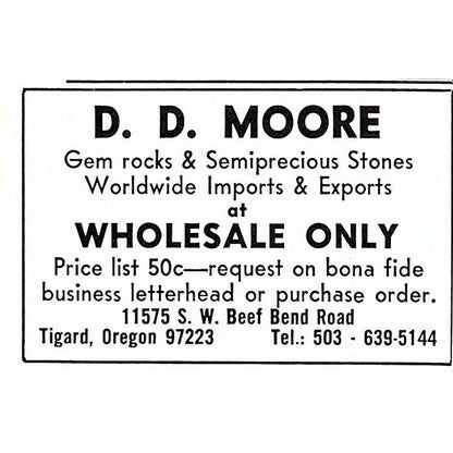 Melbourn Gem Co Amethysts Ft. Worth Texas 1972 Ad AF8-M3
