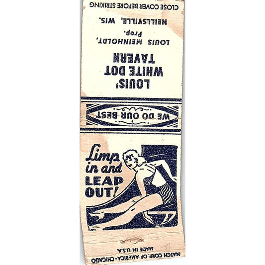 Louis' White Dot Tavern Louis Meinholdt Neillsville WI Matchbook Cover SC7-Y6