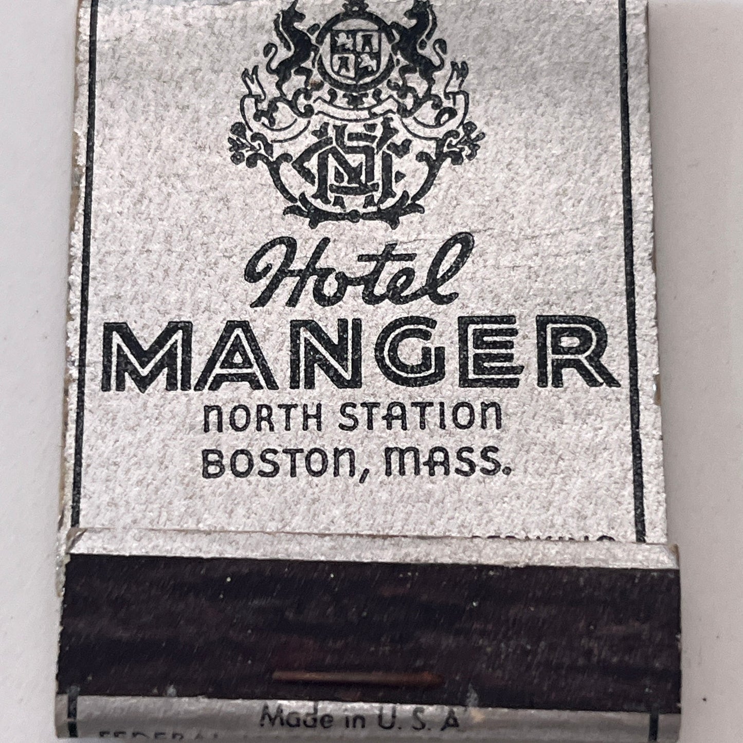 Hotel Manger North Station Boston MA Vintage Matchbook Cover TB8-MB-10