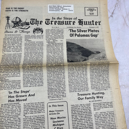 1977 Feb - In the Steps of the Treasure Hunter Newspaper - Lordsburg NM M11