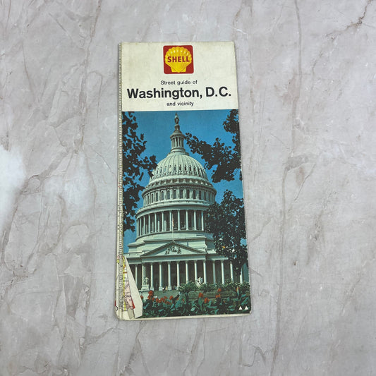 1960s Shell Oil Washington DC Street Guide Travel Map Fold Out TG8-Z