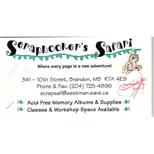 Scrapbookers Safari Brandon MB Vintage Business Card SC9-B10
