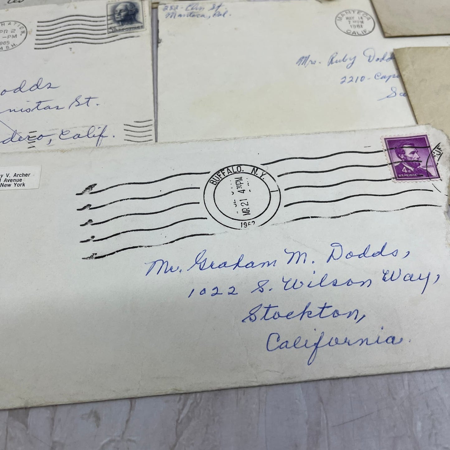 1904-1960s D.L., Ryby and Graham Dodds Set of Postal Cover Envelopes TG9-PC-8