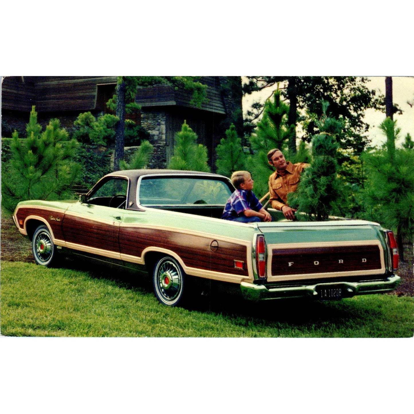 1971 Ford Ranchero Squire Wood Grain Promo Original Postcard PC6