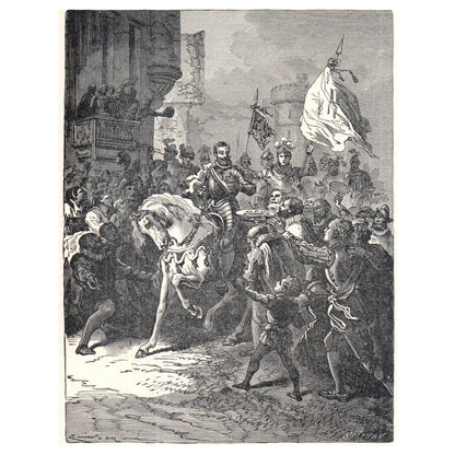Entrance of Henry IV Into Paris 1911 Engraving Print AF5-8