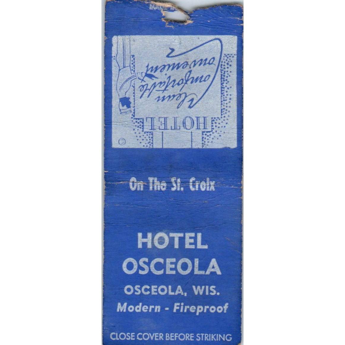 Hotel Osceola WI Vintage Matchbook Cover SD2-Y4