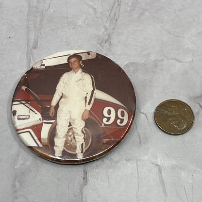 Vintage Racing Portrait Racecar #99 Crower Vintage Pinback Button TC5-PB