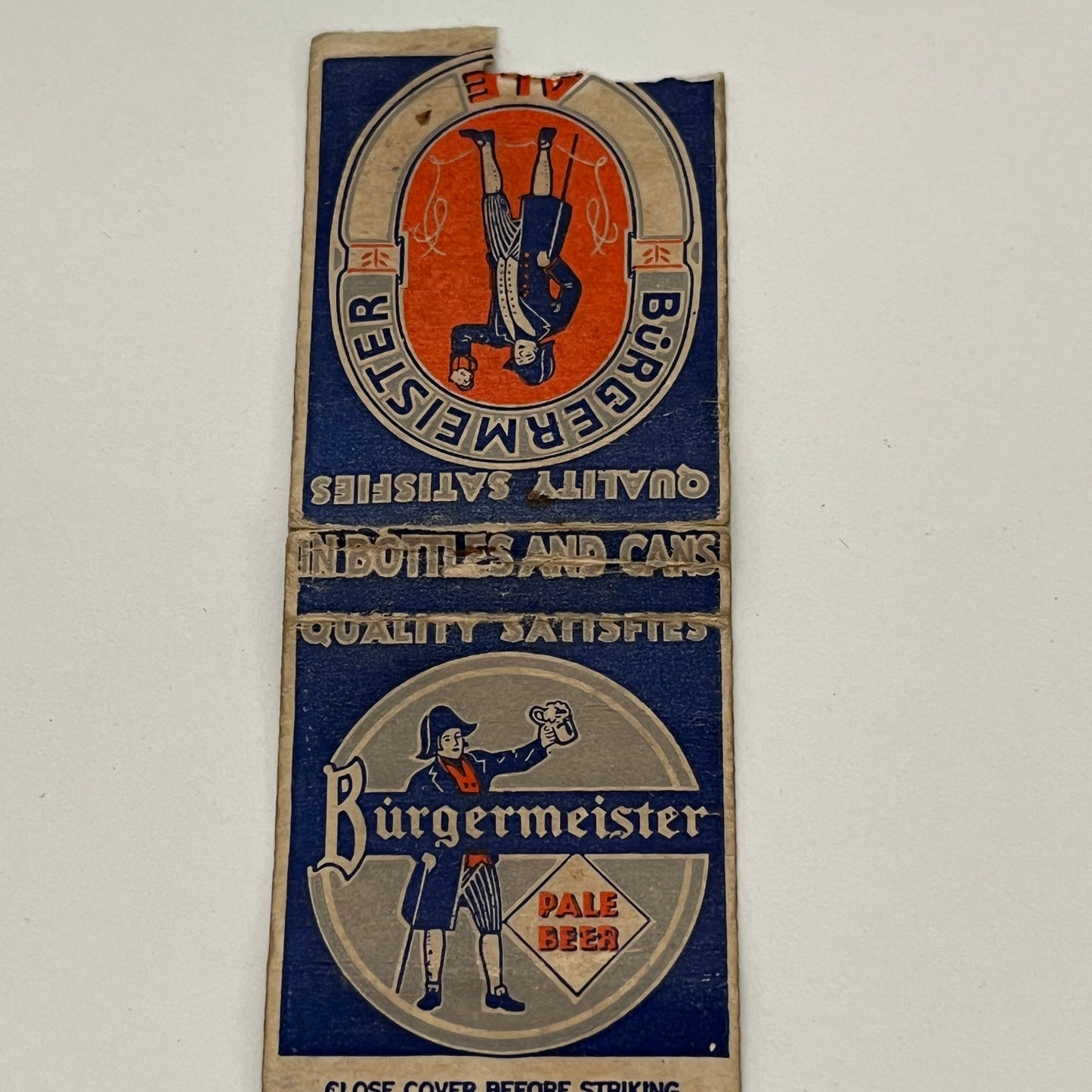 Burgermeister Pale Ale Vintage Matchbook MB59-1