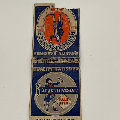 Burgermeister Pale Ale Vintage Matchbook MB59-1