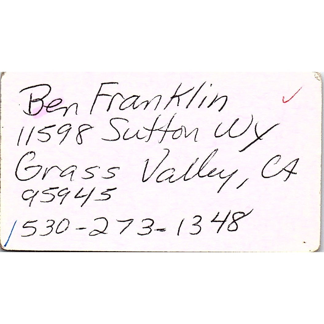 Laura Clark Craft Teacher Nevada City CA Vintage Business Card SC9-B10