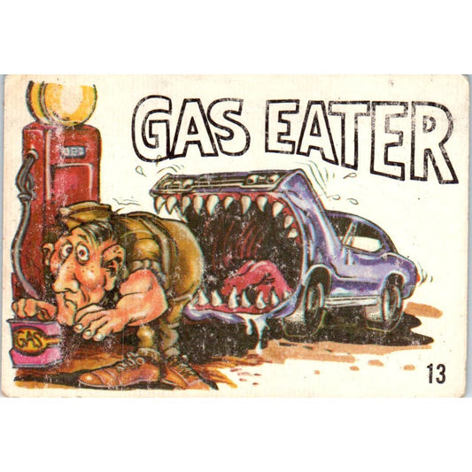 1969 Odd Rods #4 Gas Eater Donruss Sticker Card AE5