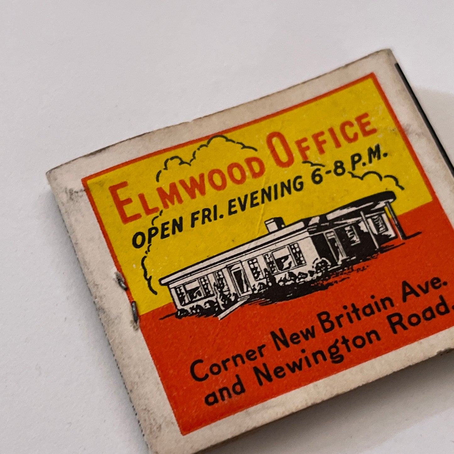 Hartford Federal Savings & Loan Elmwood Office Vintage Matchbook Cover TB6-MB1-6