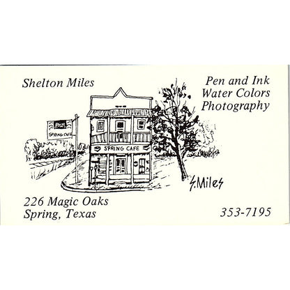 Shelton Miles Artist Spring Texas Vintage Business Card SE3-B11