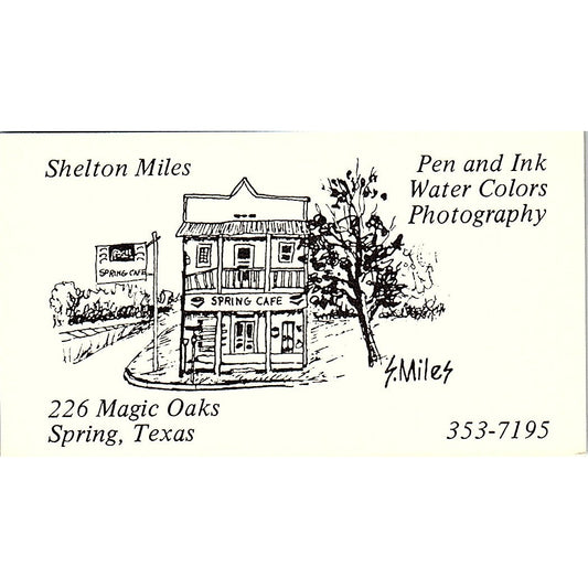 Shelton Miles Artist Spring Texas Vintage Business Card SE3-B11