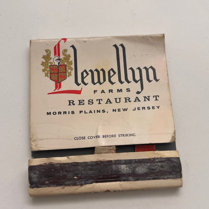 Llewellyn Farms Restaurant Morris Plains NJ Vintage Matchbook Cover TB8-MB-6