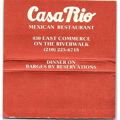 Casa Rio Mexican Restaurant San Antonio Riverwalk Vintage Matchbook TB6-MB2-13