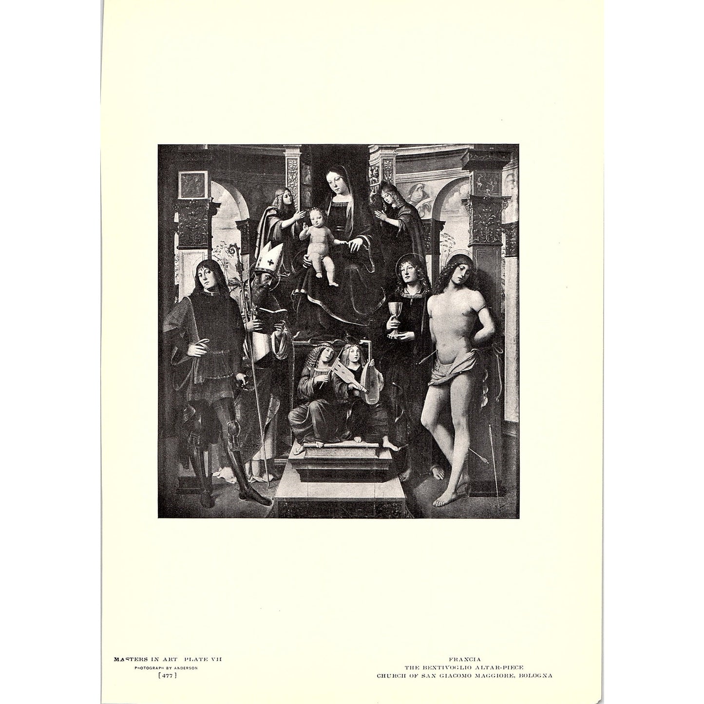 The Bentivoglio Altarpiece - Francia - 1906 Litho Art Print AF5-3