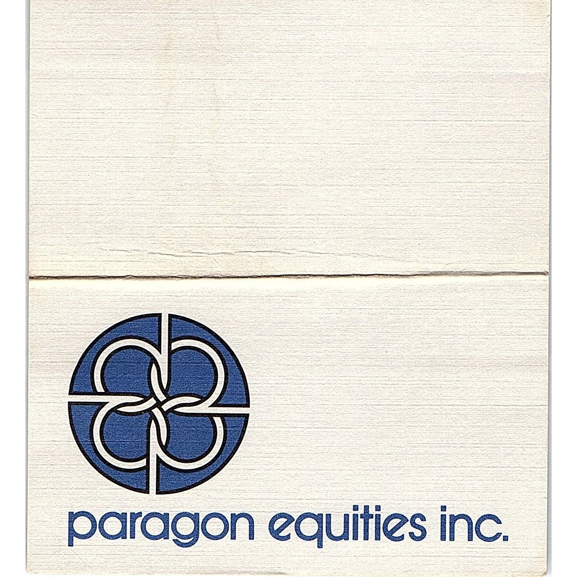 Paragon Equities Inc Herman F Harrison Long Beach Vintage Business Card SE3-B14