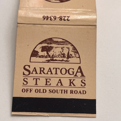 Saratoga Steaks Off Old South Road Vintage Matchbook Cover TB8-MB-6