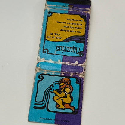 Aquarius Horoscope Zodiac Astrology Vintage Matchbook TB6-MB2-14