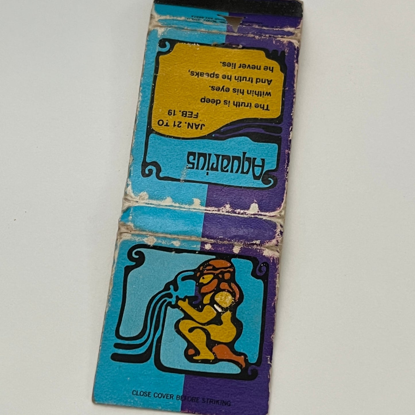 Aquarius Horoscope Zodiac Astrology Vintage Matchbook MB59-1