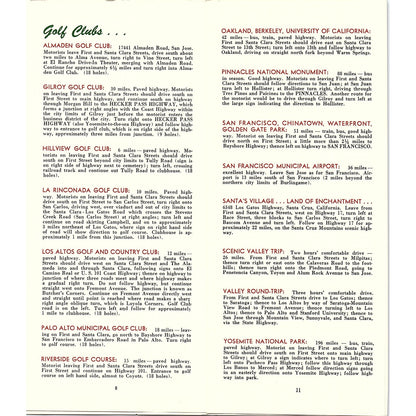 1950s Santa Clara County Interesting Places to See & Trips to Take Guide AF9-2