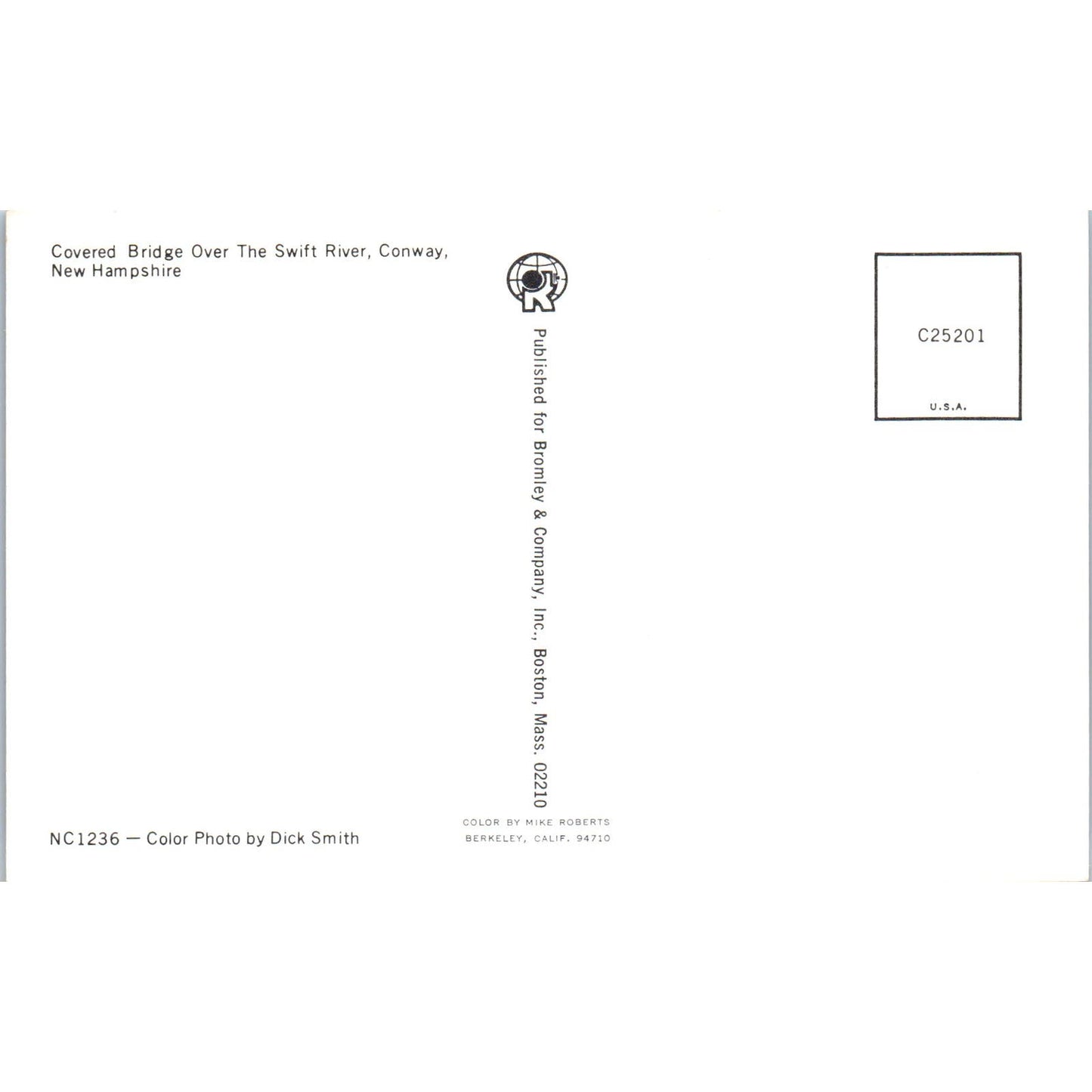 Covered Bridge at Swift River Conway NH Covered Bridge Postcard PC4