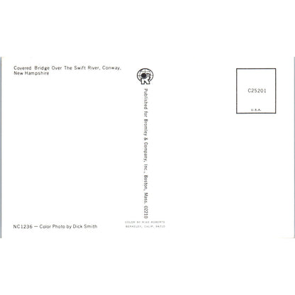 Covered Bridge at Swift River Conway NH Covered Bridge Postcard PC4