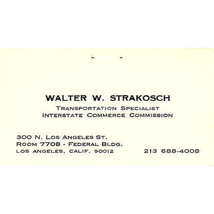 Walter W Strakosch Los Angeles CA Vintage Business Card SB4-B6