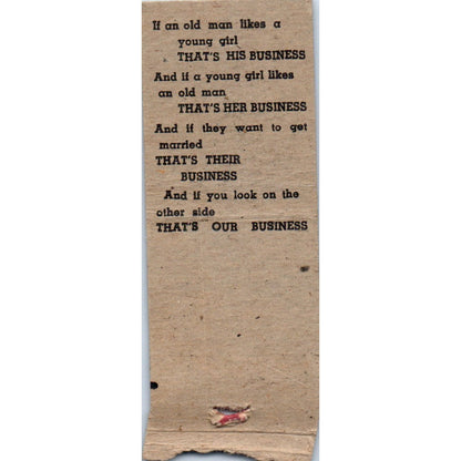 Friedrich & Son Plumbing Ladysmith WI Vintage Matchbook Cover SD2-Y3