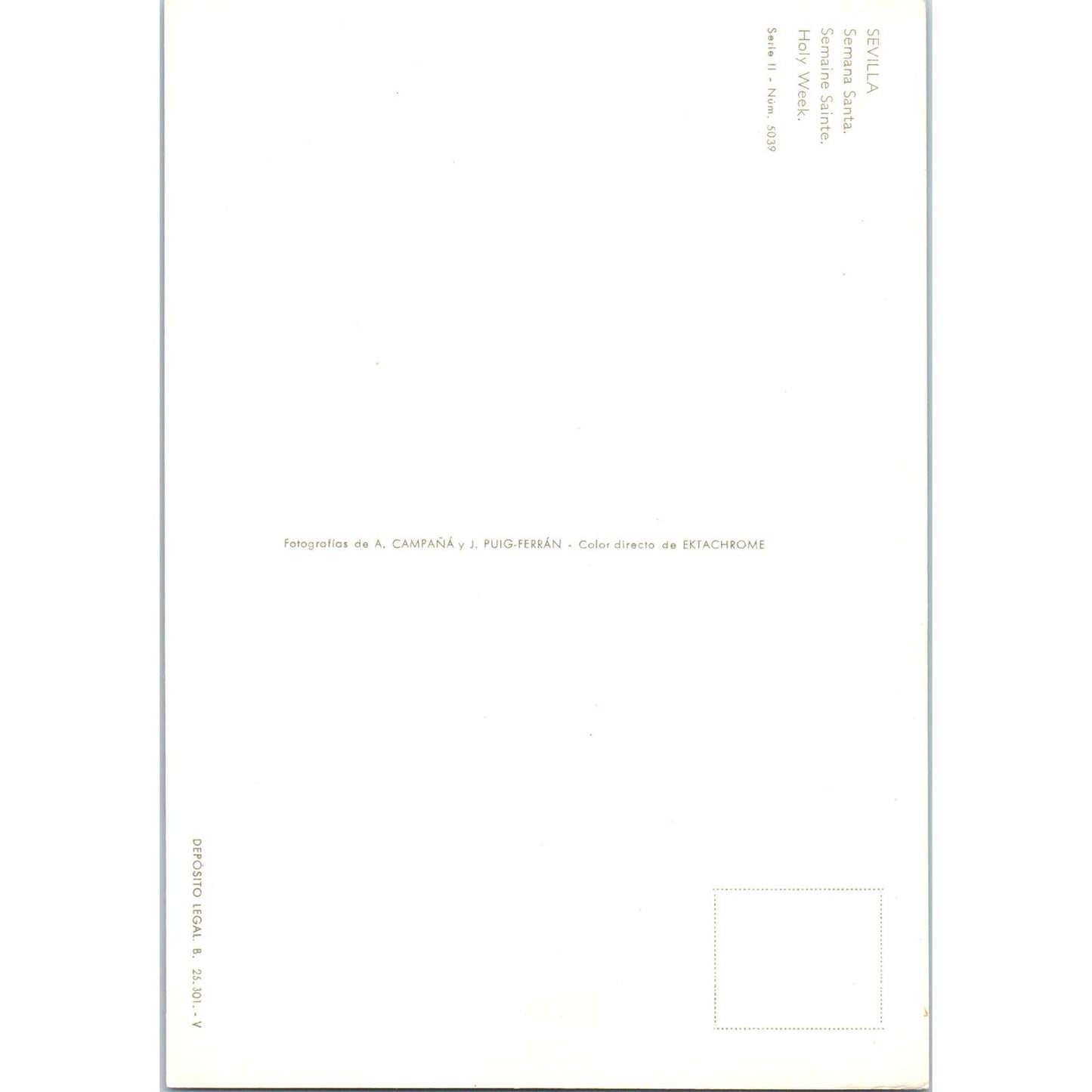 Sevilla Semana Santa Vintage Postcard PD1