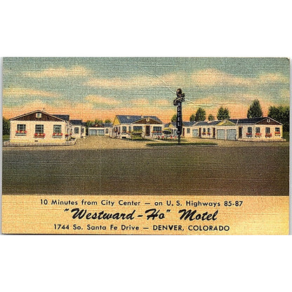 1950s Westward-Ho Motel Ray Griffith Denver Colorado Business Card AF9-S5