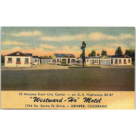 1950s Westward-Ho Motel Ray Griffith Denver Colorado Business Card AF9-S5