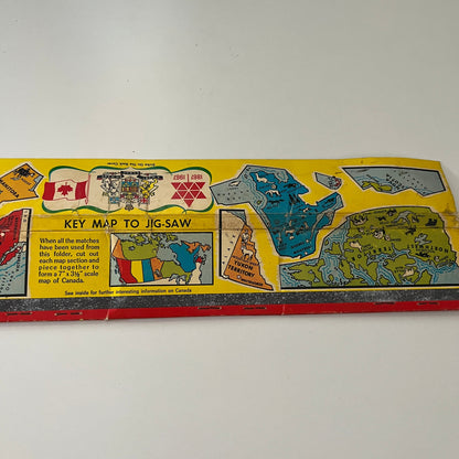 1967 Canada Jigsaw Puzzle Super-Long 15" Souvenir Vintage Matchbook TB7