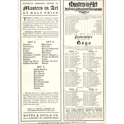 Bates & Guild Co Masters in Art Order Form c1905 Victorian Ad D13