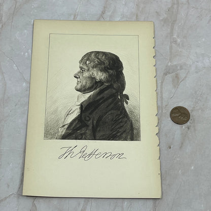 1898 Engraving Thomas Jefferson American Statesmen John T. Morse 5x7" AE4