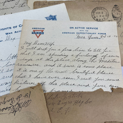 Huge Lot 1918 WWI Letters Ephemera Chester Bostwick 304 Engineers Lancaster TA9