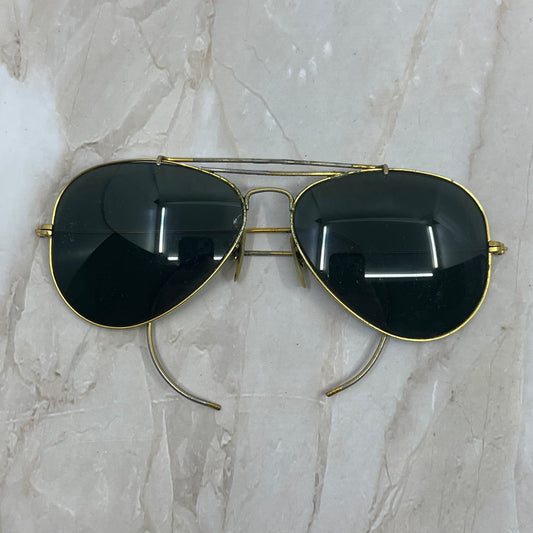 Retro Men’s Cable Arm Gold Tone Aviator Sunglasses Eyeglasses Frames TD7-G4-1