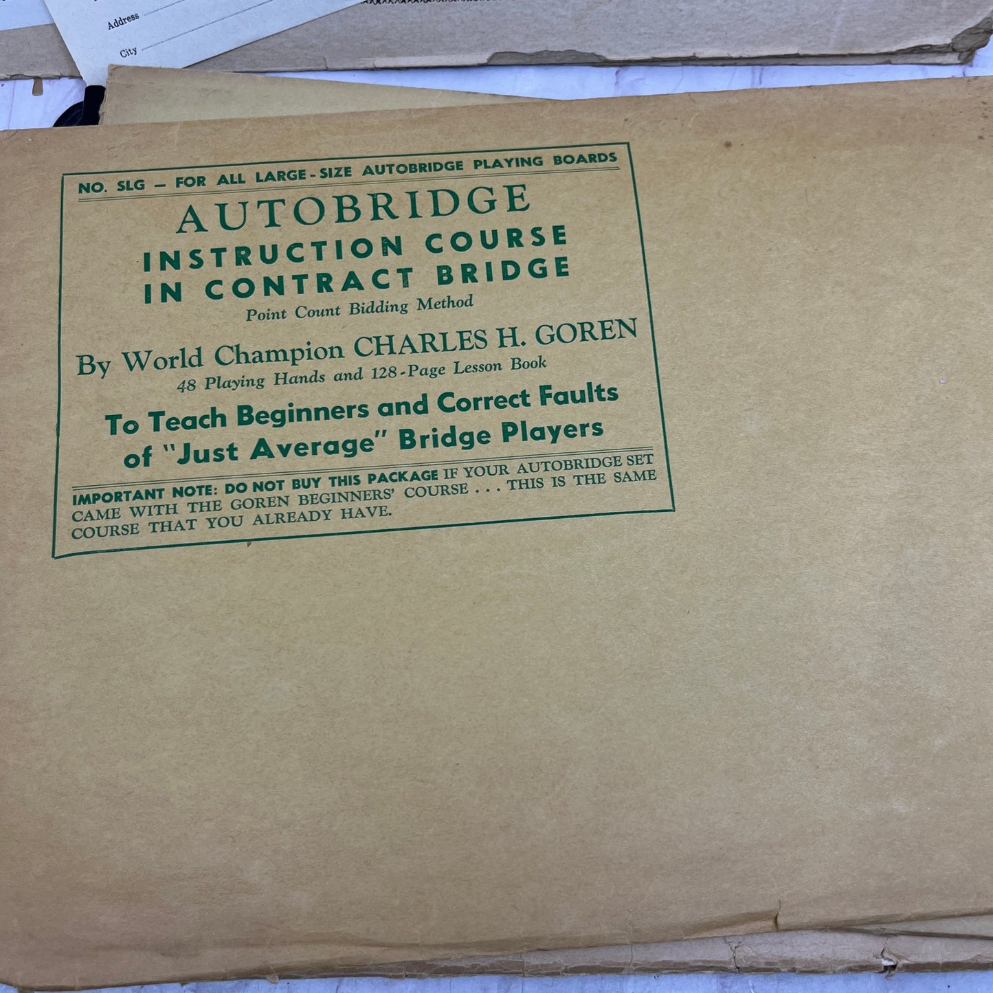 Vintage Autobridge Play-Yourself Bridge Game Board and Extra Playing Hands TK3