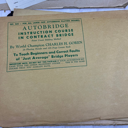 Vintage Autobridge Play-Yourself Bridge Game Board and Extra Playing Hands TK3