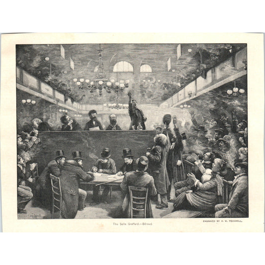 The Salle Graffard Beraud Engraving 1892 Magazine Print AB6-SL1