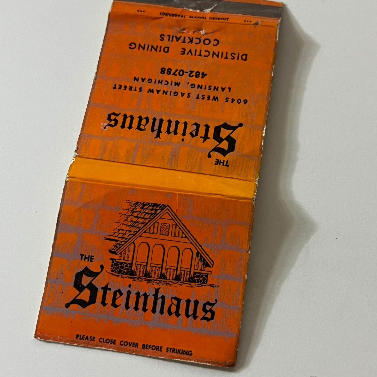 The Steinhaus Restaurant Lansing MI Vintage Matchbook TB6-MB2-11