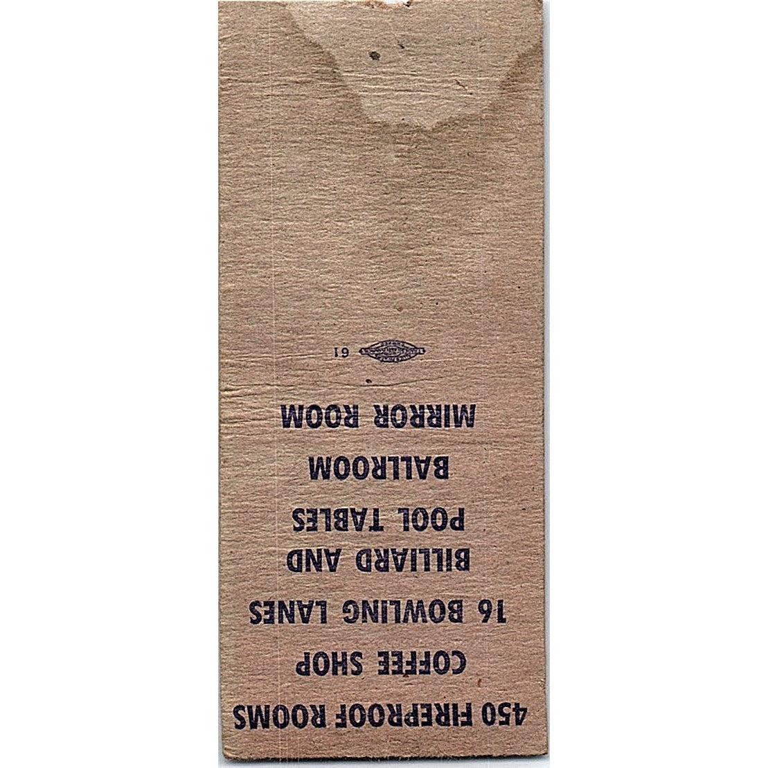 Hotel Antlers Mural Bar Downtown Milwaukee WI Vintage Matchbook Cover SF3-Y6